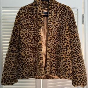French Connection Animal Print Teddy Jacket